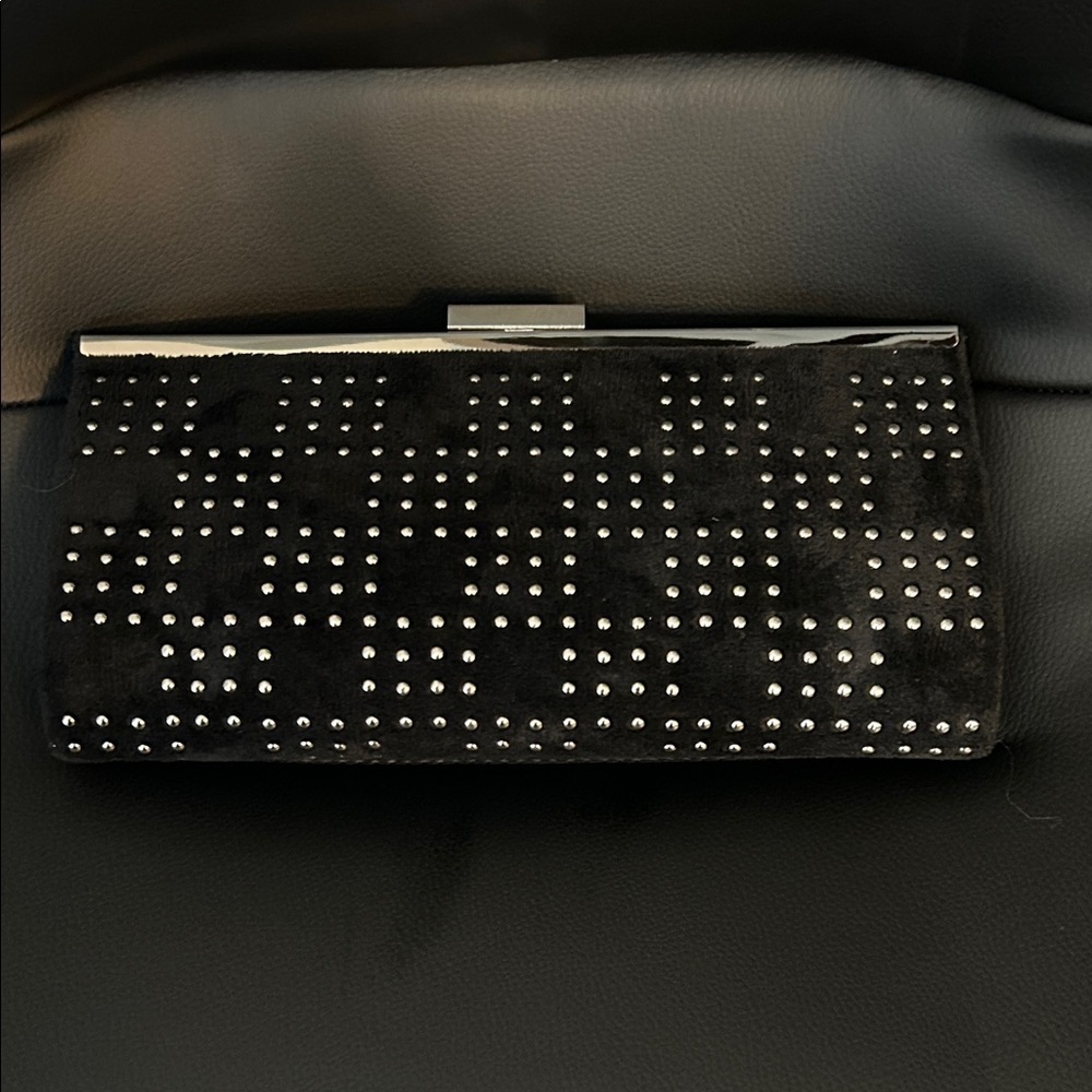 Elegant Black Studded Clutch